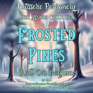 10 ML Frosted Pines Perfume Oil- Sparkling icicles, White Birch, Pine, Cedar, Sandalwood