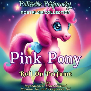 10 ML Pink Pony Perfume Oil- The Original Pink Pony Scent, 80&#39;s Pink Cotton Candy Pony- Cotton Candy, Bubble Gum, Powder, Plastic, Vanilla