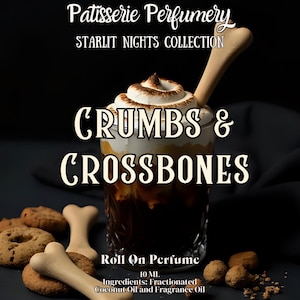 10 ML Crumbs & Crossbones Perfume Oil- Molten Caramel, Torched Marshmallow, Cookie, Maple Milk, Coffee • Premium Artisan Scents • Made Fresh