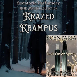 Krazed Krampus Artisan Perfume:Palo Santo, Clove, Smoke, Motor Oil, Patchouli, Leather, Sandalwood - Vegan & Cruelty Free  (10 ML)