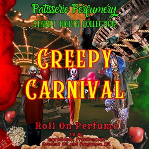 10 ML Creepy Carnival Perfume Oil- Apple, Smoke, Praline, Vanilla, Wood • Premium Artisan Scents • Made Fresh