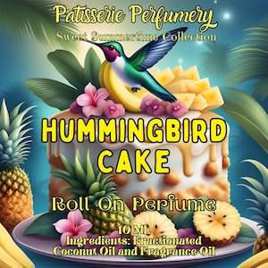 Hummingbird Cake Perfume Oil- Pineapple, Banana, Buttercream, Cake, Candied Pecan • Premium Artisan Scents • Made Fresh