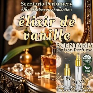 élixir de vanille Perfume Spray: Pure Vanilla, Sugar Cane, Almond, Musk - Vegan