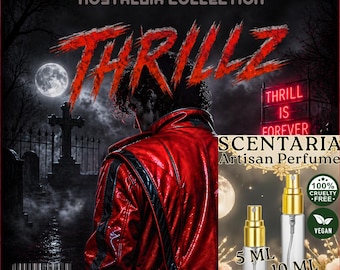 THRILLZ Perfume Spray: Damp Fog, Stone, Vanilla Musk, Red Leather, Amber - Vegan, Made-To-Order