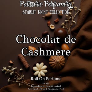 10 ML Chocolat de Cashmere Perfume Oil- Honey, Chocolate, Orris,  Tonka, Amber, Vanilla Musk • Premium Artisan Scents • Made Fresh