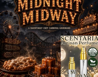Midnight Midway Perfume Spray: Caramel, Bourbon, Funnel Cake, Carnival Smoke, Woods - Vegan