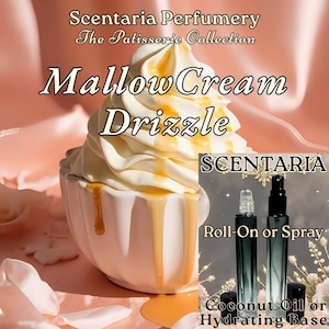 MallowCream Drizzle Artisan Perfume: Marshmallow, Milk, Vanilla Absolute, Jasmine, Tonka - Vegan (10 ML)