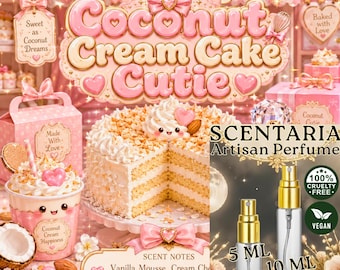 Coconut Cream Cake Cutie Perfume Spray: Fluffy White Cake, Creamy Frosting, Sweet Coconut - Vegan