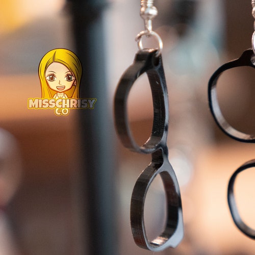 Mini Snellen Chart and Eyeglass Charm Earrings Silver Tone Etsy