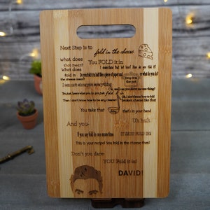 Schitt Creek Fold in the Cheese Cutting Board 8&quot; x 12&quot; Free Shipping