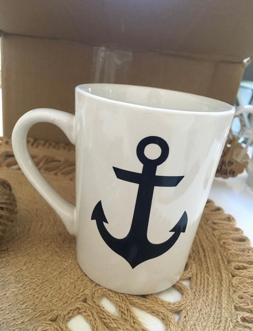 SET OF 2 Vinyl Anchor coffee mugs Etsy
