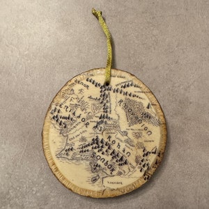 Landkarte Mittelerde Tolkien Herr der Ringe Kreis aus Holz