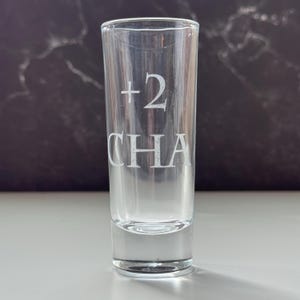 RPG Fantasy Roleplay Game Charisma 2oz Shot Glass  Classes Tabletop Gaming