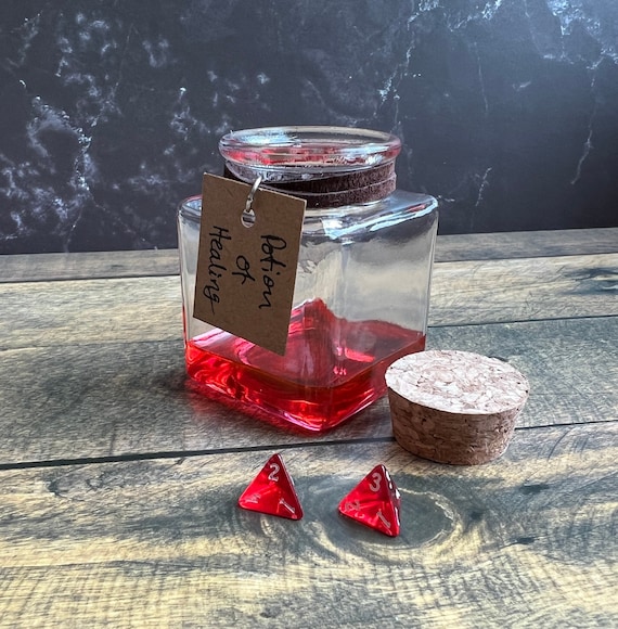 Potion of Healing 2d4 Dungeons and Dragons DnD5E Red Mini Dice