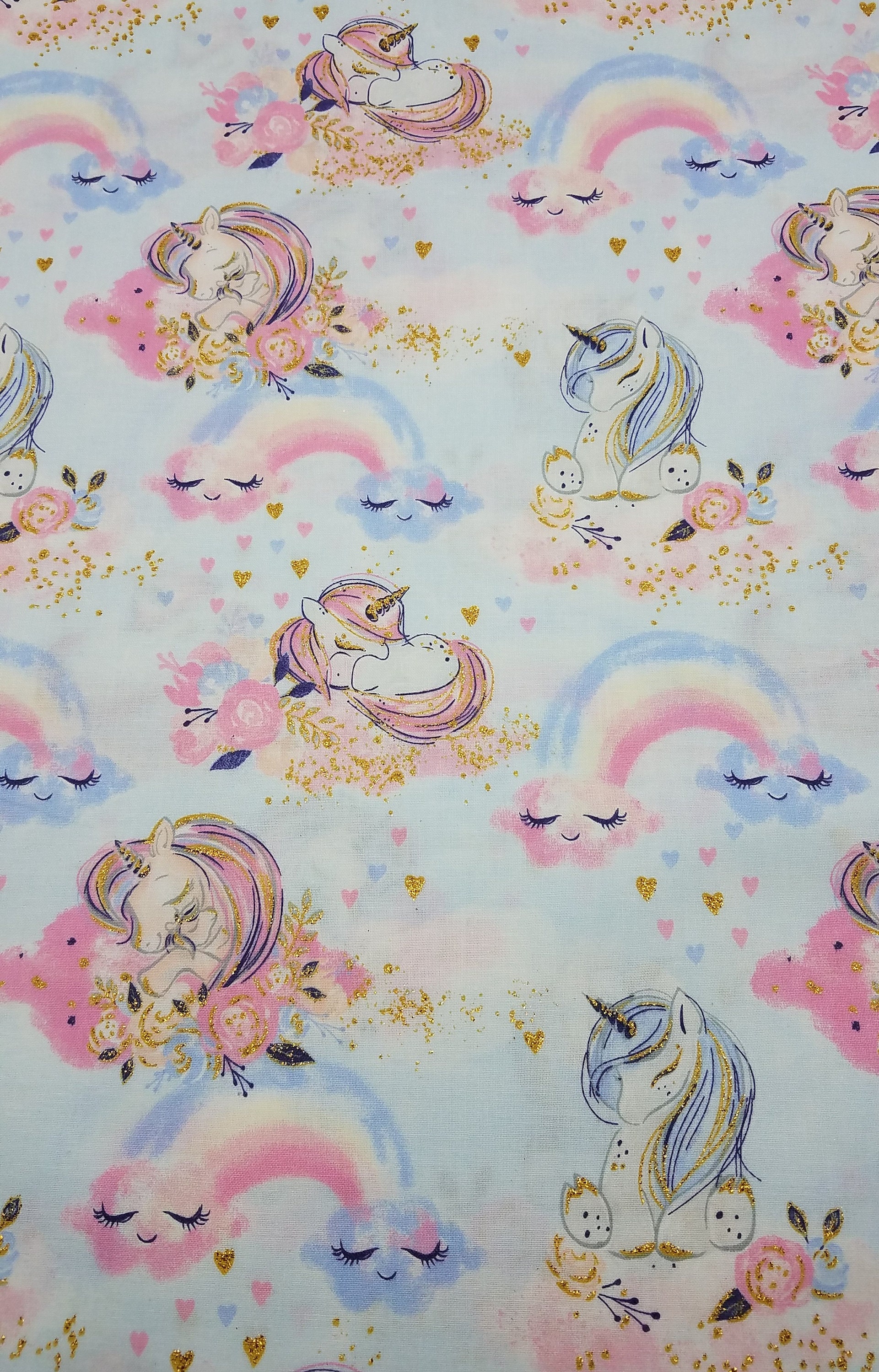 3 Wishes Unicorn Utopia Fabric Unicorns & Rainbows Etsy