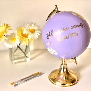 Globe Gästebuch, Globe Gast Anmelden, benutzerdefinierte Reise-Globe, alternative Hochzeit Gästebuch, Graduierung Geschenkidee, Lavendel Party Dekorationen