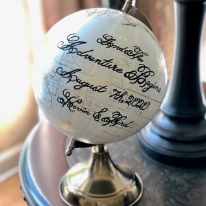Globe Gästebuch, Globe Gast anmelden, benutzerdefinierte Globus, alternative Hochzeit Gästebuch, Jahrestag Geschenkidee, Kalligraphie Hochzeit Globus