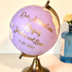 Unser Abenteuer beginnt Globe Gästebuch, Dusche Gästebuch, benutzerdefinierte Globus, alternative Hochzeit Gästebuch, Graduierung Geschenkidee, Reise-Dekor