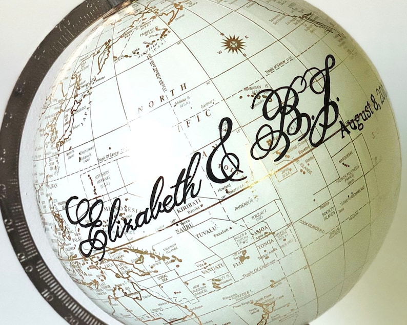 Globe Guest Book Globe Guest Sign In Custom Globe Etsy