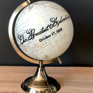 Globe Gästebuch, Globe Gast anmelden, benutzerdefinierte Globus, alternative Hochzeit Gästebuch, Jahrestag Geschenkidee, Kalligraphie Hochzeit Globus