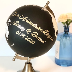 Unser Abenteuer beginnt Globe Gästebuch, Dusche Gästebuch, benutzerdefinierte Globus, alternative Hochzeit Gästebuch, Graduierung Geschenkidee, Reise-Dekor