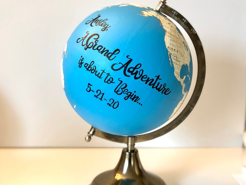 Globe Guest Book Sign In Custom Globe Alternative Wedding Etsy