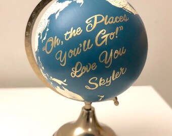 Libro de visitas personalizado con globo terráqueo, decoración para fiesta con temática de viajes