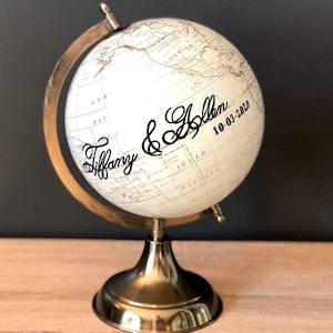 Globe Gästebuch, Globe Gast anmelden, benutzerdefinierte Globus, alternative Hochzeit Gästebuch, Jahrestag Geschenkidee, Kalligraphie Hochzeit Globus