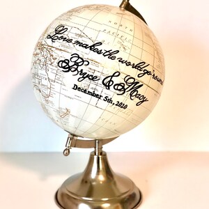 Globe Gästebuch, Globe Gast anmelden, benutzerdefinierte Globus, alternative Hochzeit Gästebuch, Jahrestag Geschenkidee, Kalligraphie Hochzeit Globus