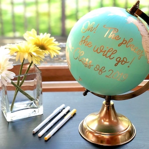 Globe Guest Book, Globe Guest Sign In, Custom Globe, Alternative Wedding Guest Book, Graduation Gift Idea, Graduation Party Decoration