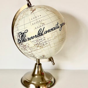 Globe Guest Book, Globe Guest Sign In, Custom Globe, Alternative Wedding Guest Book, Anniversary Gift Idea, Calligraphy Wedding Globe