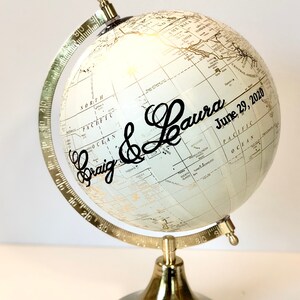 Globe Gästebuch, Globe Gast anmelden, benutzerdefinierte Globus, alternative Hochzeit Gästebuch, Jahrestag Geschenkidee, Kalligraphie Hochzeit Globus