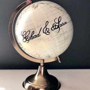 Globe Gästebuch, Globe Gast anmelden, benutzerdefinierte Globus, alternative Hochzeit Gästebuch, Jahrestag Geschenkidee, Kalligraphie Hochzeit Globus