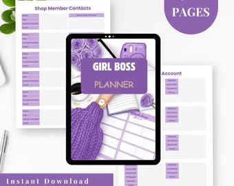 Printable Girl Boss Planner |  Digital Planner PDF for Women | Daily, Weekly, Monthly Organizer | Instant Download I Goodnotes Planner