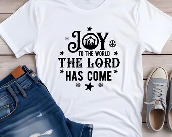 Joy to the World PNG | The Lord Has Come Sticker | Christian Christmas Quote | Faith Sublimation Design | Nativity Bible Verse Printable