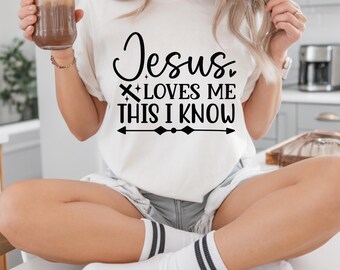 Jesus Loves Me This I Know PNG, Christian Kids Sticker, Bible Verse Digital Download, Sunday School Label, Scripture Printable File