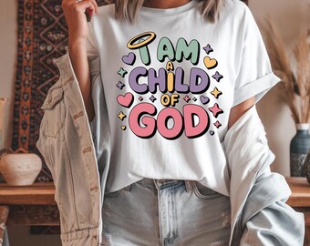 I Am a Child of God PNG | Bible Verse Digital Sticker | Christian Sticker Design| Faith Label Printable| Scripture Quote PNG| Religious Art