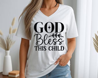 Baptism Digital Sticker | God Bless This Child PNG |  Christian Baby Label | Religious Blessing Printable | Christening Sticker Download