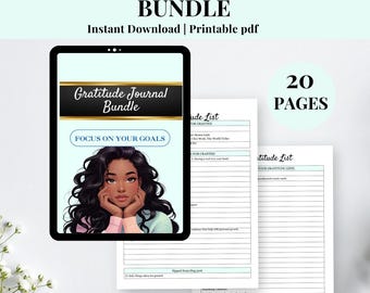 Printable Digital Gratitude Journal for Women | Daily Reflection, Mindfulness PDF |  Self-Care Journal for Positivity & Growth