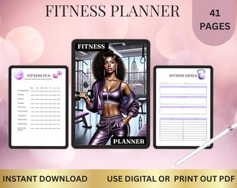 Fitness Planner II | Printable Workout & Wellness Tracker PDF | Digital Health Journal for Women I Gym Health Planner I Weightloss