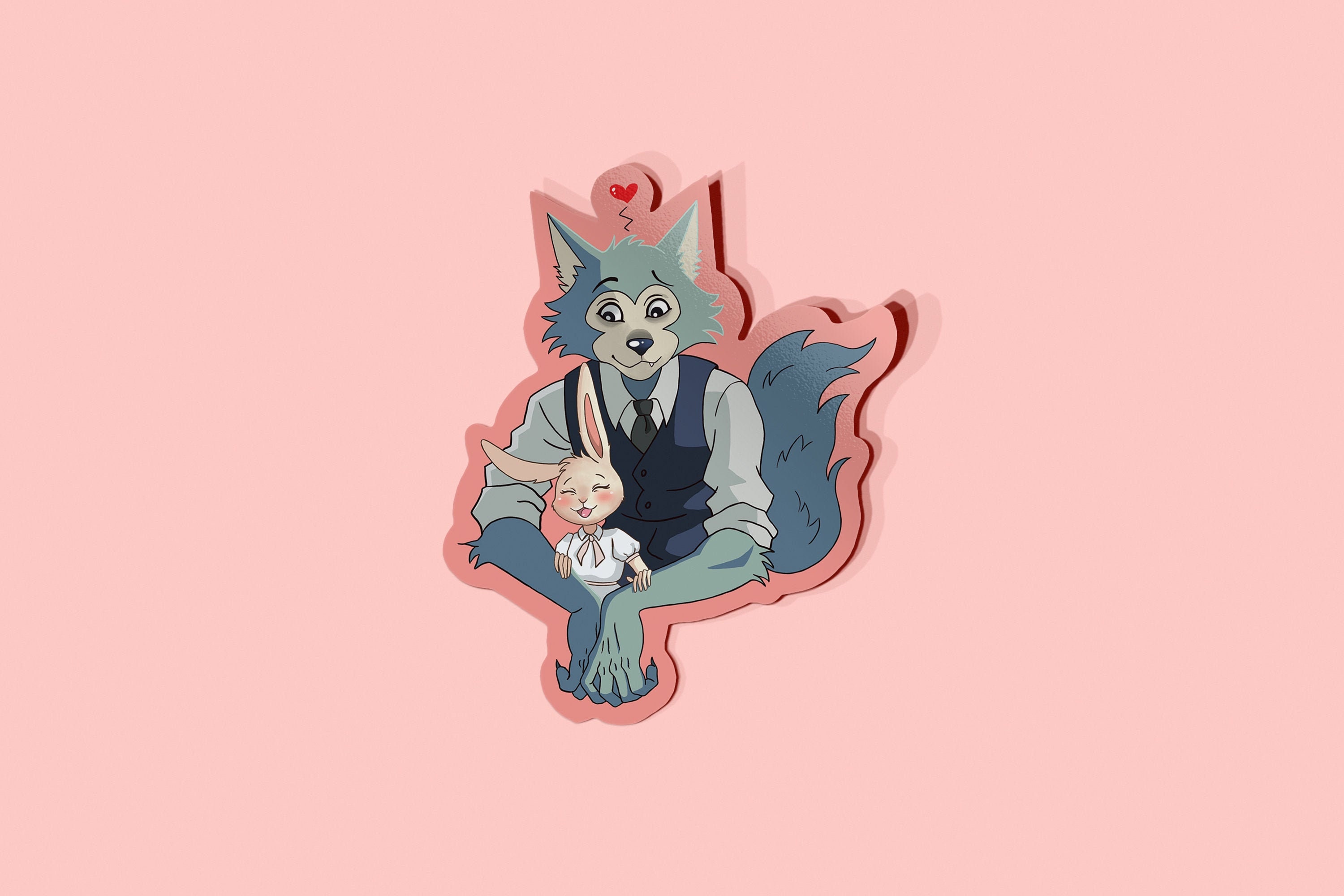 Legosi And Haru From Beastars Sticker Etsy Singapore