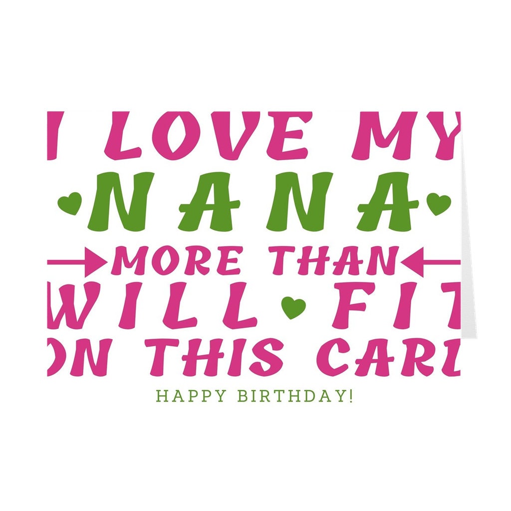 Nana Birthday Card Happy Birthday Nana Funny Etsy