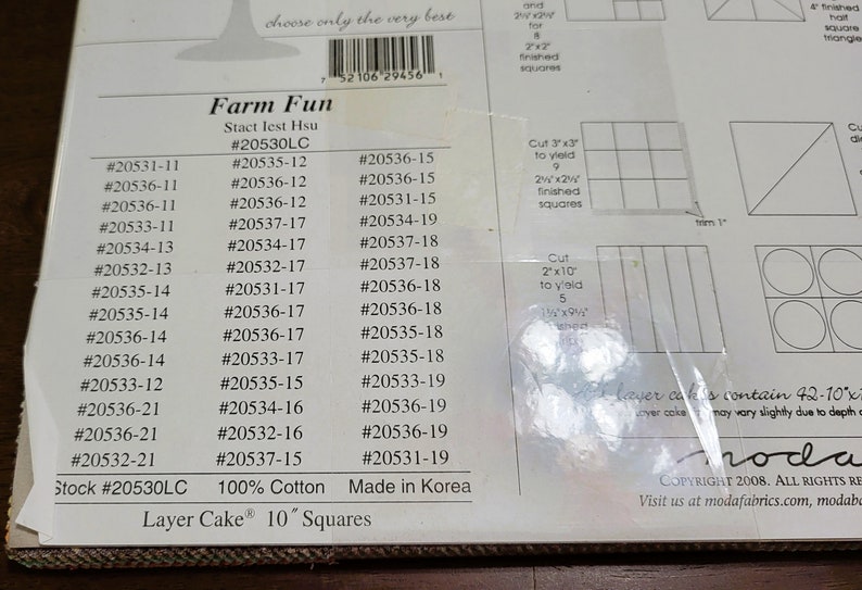 FARM FUN (42) 10-inch Fabric Squares Layer Cake Stacy Iest Hsu Moda ...