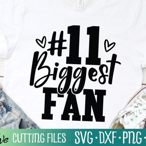 Número 11 Football Biggest Fan SVG, Football Mom SVG, Football Grandma SVG, Football Gift Svg Files for Cricut, Cut File