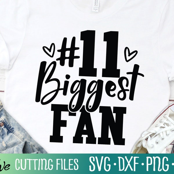 Number 11 Football Biggest Fan SVG, Football Mom SVG, Football Grandma SVG, Football Gift Svg Files for Cricut, Cut File