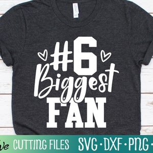 Nummer 6 Voetbal Grootste Fan SVG, Voetbal Moeder SVG, Voetbal Oma SVG, Voetbal Cadeau Svg Bestanden voor Cricut, Cut File
