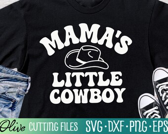 Mamas Little Cowboy, Cowgirl Svg, Cowboy laarzen hoed Svg, Little Cowboy Son Gift, Cut File, Silhouet Svg, Cricut Designs