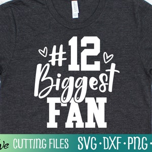 Nummer 12 Voetbal Grootste Fan SVG, Voetbal Moeder SVG, Voetbal Oma SVG, Voetbal Gift Svg Bestanden voor Cricut, Cut File