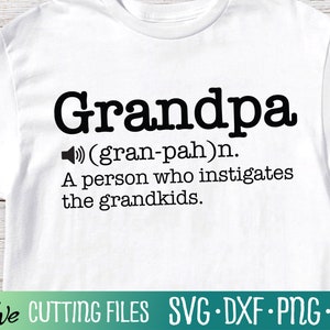 Définition de grand-père svg, Citation de grand-père drôle Svg, Fête des pères Svg, Grand-père Svg, Fichier coupé, Silhouette Svg, Dessins Cricut