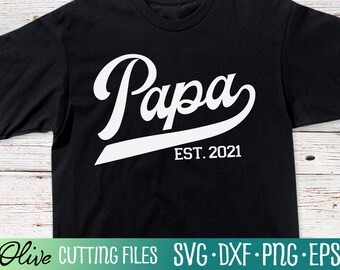 パパ設立 2021、新しいおじいちゃん SVG、2021 パパ SVG、父の日 SVG、パパ SVG、おじいちゃん SVG、カット ファイル、シルエット SVG、クリカット デザイン